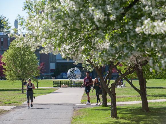 Campus green in the spring