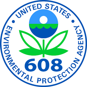 Green leaf logo with green and blue circle